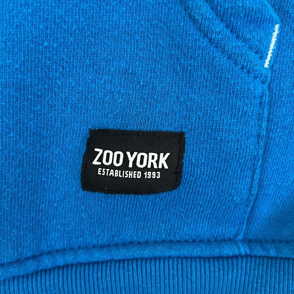 Zoo York Zip-Up Hoodie Sweatshirt Embroidered Blue/Black Long Sleeve Skate XL/20 - Picture 5 of 11
